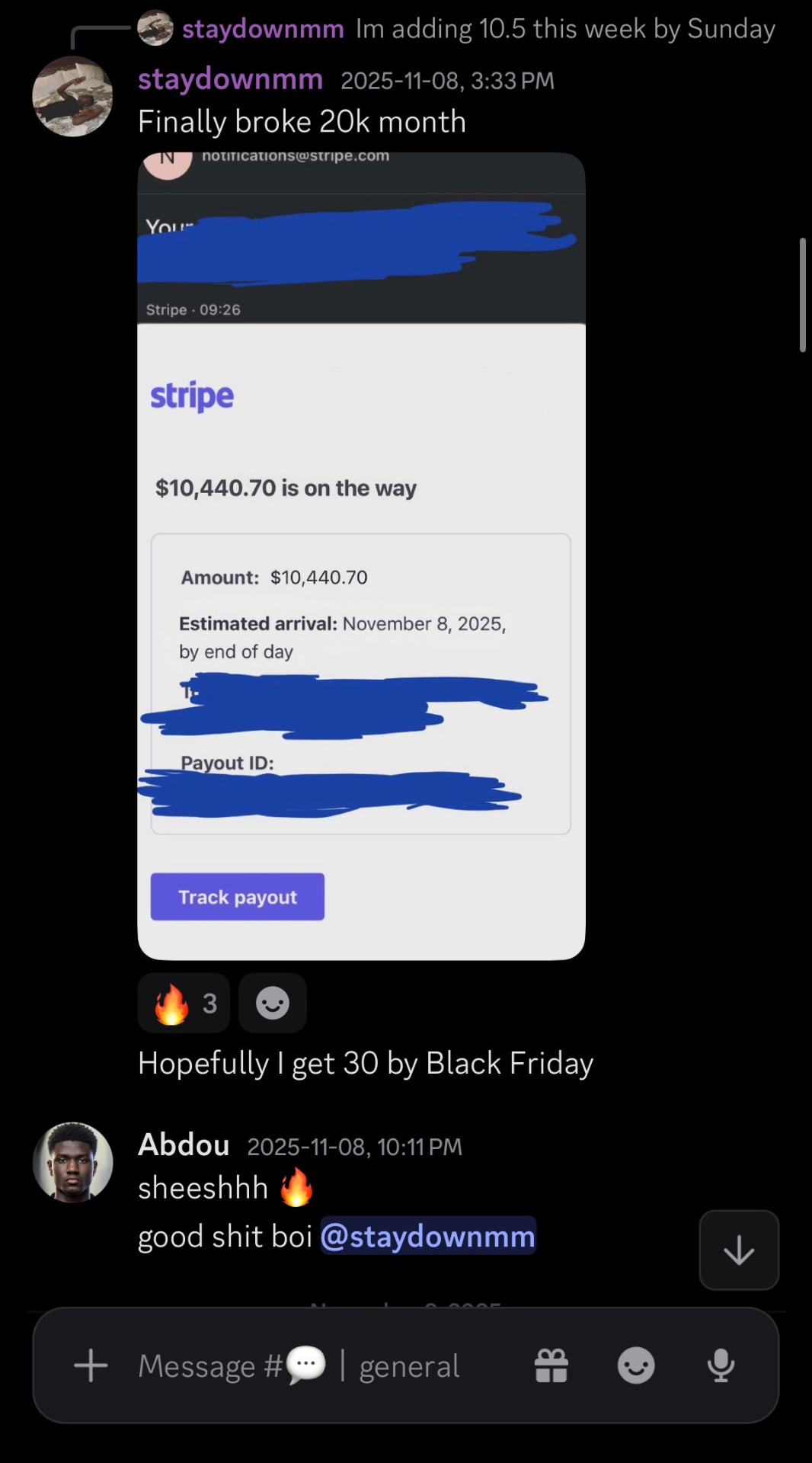 Capture d'un résultat obtenu par un membre Mansa Education (1)